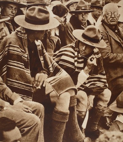 King Edward Round a Campfire with Welsh Scouts by English Photographer